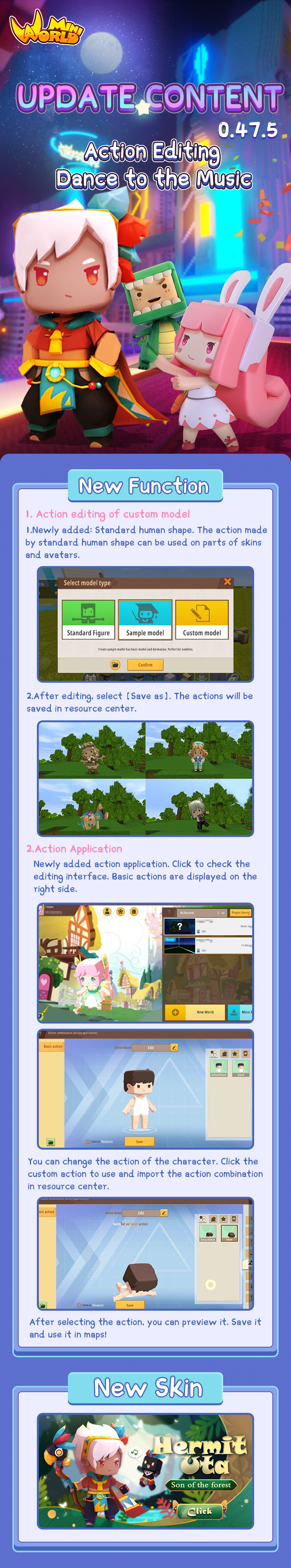 Mini World - Attention 0.26.7 Update is available in all platform now!  First edition ofDIY Avatar function. We will update it monthly and aim to  let each gamer to upload their artwork